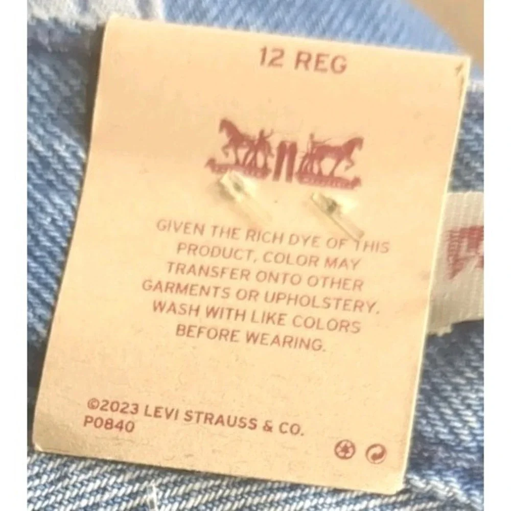 NWT Levi's '94 Baggy Wide Leg Jeans Girls Size 12 Reg Blue  Inside Out Adj Waist